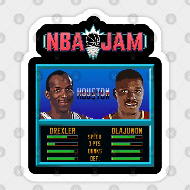 NBA JAM - The Dream and Clyde Sticker by Buff Geeks Art